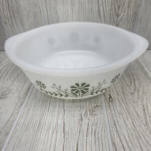 Vintage Glasbake Mixing Bowl 2QT Daisy Floral USA 8in Ovenware Bakeware Pyrex Er